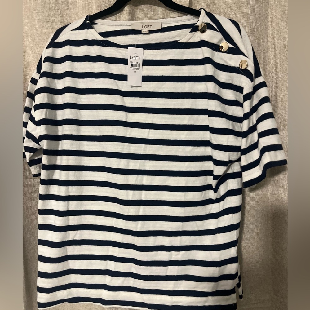 NWT loft striped top